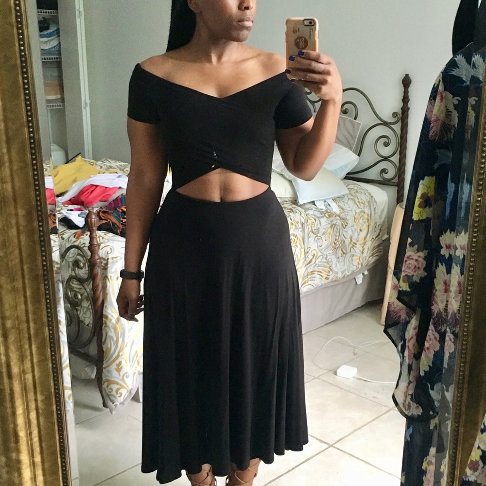HM Off Shoulder Midi Dress